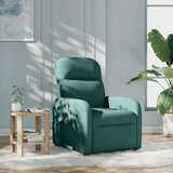 vidaXL Masažni naslanjač temno zeleno blago | Shoptok.si