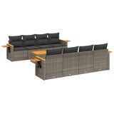 9-dijelni set vrtnih sofa od poliratana s jastucima sivi | shoptok.hr