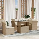 vidaXL 6-dijelni set vrtnih sofa s jastucima bež od poliratana | shoptok.hr