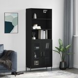 vidaXL Visoka komoda črna 69,5x34x180 cm inženirski les Cene