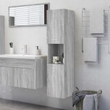 vidaXL Kopalniška omarica siva sonoma 30x30x130 cm konstruiran les Cene