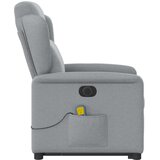 vidaXL Električni masažni naslonjač na podizanje tkanina svjetlosivi | shoptok.hr