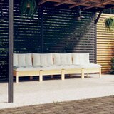  Vrtni četverosjed s krem jastucima od masivne borovine | shoptok.hr