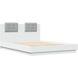  The Living Store Posteljni okvir z vzglavjem bel 150x200 cm inženirski les - Posteljni Okvir, (21498325) | Shoptok.si
