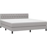  box spring s madracem LED svjetlosivi 180x200 cm tkanina | shoptok.hr