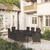 The Living Store Zunanja jedilna garnitura 9-delna z blazinami poli ratan črna - Zunanja Jedilna Garnitura, (21464488) | Shoptok.si