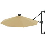 Zidni vrtni suncobran s LED svjetlima 300 cm smeđesivi | Eponuda.ba