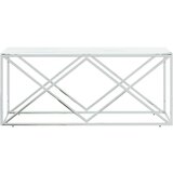  Stolić za kavu 110 x 45 x 45 cm od nehrđajućeg čelika i stakla | shoptok.hr