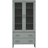  Regal za knjige sivi 85 x 35 x 172,5 cm od masivnog drva OSLO | Shoptok.si