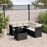  6-dijelni set vrtnih sofa s jastucima crni od poliratana | shoptok.hr