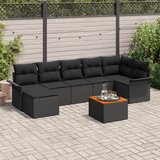 vidaXL 8-dijelni vrtni sofa set s jastučićima crna Poli ratan Akacija Cijene