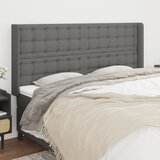  Uzglavlje s ušima tamnosivo 203x16x118/128 cm od tkanine | shoptok.hr
