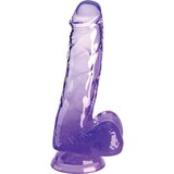 Pipedream King Cock Clear Cock with Balls 6" Purple Cene