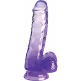 Pipedream King Cock Clear Cock with Balls 6" Purple