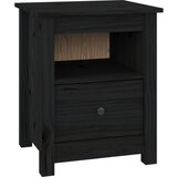 Furnova Nočna omarica črna 40x35x49 cm trdna borovina, (21926768) | Shoptok.si