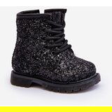 Boto FR1 Children's Glittery Lined Boots with Zipper Black Saussa | Shoptok.si