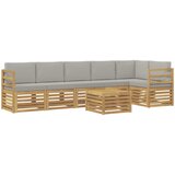  Set vanjskih sofa 7 pcs Bijela i svjetlosiva 59 x 59 x 37 cm | shoptok.hr