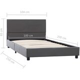  Okvir za krevet od umjetne kože sivi 100 x 200 cm | shoptok.hr
