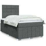 vidaXL Box spring postelja z vzmetnico temno siva 120x190 cm blago | Shoptok.si