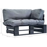  Sofa od paleta od borovine sa sivim jastucima | shoptok.hr