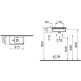 Vitra 7090-003-0028 Integra 37 x 22 cm leva izvedba keramični umivalnik z odprtino za armaturo | Shoptok.si