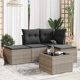 Maison Chic Seti vrtnega pohištva - Vrtna garnitura - Vrtni pohištvo set 5-delna z blazinami siv poli ratan, (21817178) | Shoptok.si
