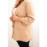 Kesi Włoski Elegant Plus Size women's blazer camel | shoptok.hr