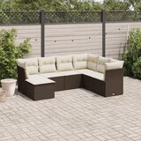  7-dijelni set vrtnih sofa od poliratana s jastucima smeđi | shoptok.hr