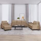 vidaXL 4-dijelni set sofa s jastucima boja cappuccina od umjetne kože Cene