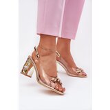 VINCEZA Transparent Heeled Sandals with Crystals | shoptok.hr