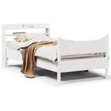 vidaXL Posteljni okvir z vzglavjem bel 90x200 cm trdna borovina | Shoptok.si
