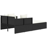 LEŽAJ za sunčanje s jastucima crni 182 x 118 x 63 cm poliratan | shoptok.hr