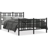 vidaXL Metalni okvir kreveta uzglavlje i podnožje crni 120x200 cm | shoptok.hr