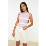 Trendyol Lilac Striped Knitwear Blouse Cene