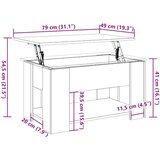  Klubska mizica artisan hrast 79x49x41 cm inženirski les | Shoptok.si