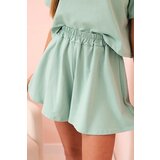 Kesi Włoski Women's cotton set with wide shorts dark mint | Shoptok.si