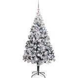 vidaXL Umjetno božićno drvce s 300 LED svjetlima Zelena 180 x 115 cm | shoptok.hr
