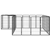  Ograda za pse s 22 panela crna 50 x 100 cm čelik obložen prahom | Eponuda.com
