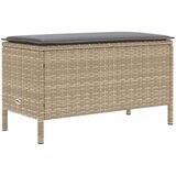  Vrtni otoman Bež i svijetlo siva 80 x 38 x 42 cm PE ratan | shoptok.hr