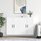  Zidni ormarići 2 kom bijeli visoki sjaj od konstruiranog drva | shoptok.hr