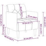 SOFA fotelja s naslonima za ruke krem boje 55 cm baršunasta | Shoptok.si