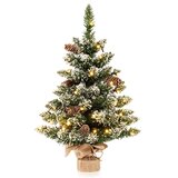 Costway Umetno božično drevesce za mizo z LED-osvetlitvijo in umetnim snegom, 64 cm, (5000497866) Cene