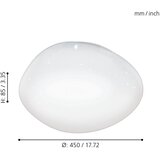 Eglo sileras plafonjera/1, led, 21w, sa daljinskim, dimabilna, prom 450, bijela | shoptok.hr