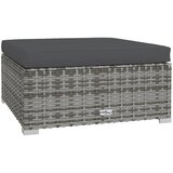vidaXL Vrtni stolček za noge z blazino siv 70x70x30 cm poli ratan, (20597803) Cene