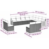  12-dijelni set vrtnih sofa od poliratana s jastucima crni | shoptok.hr