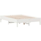  The Living Store Posteljni okvir brez vzmetnice bel 140x190 cm trdna borovina - Posteljni Okvir, (21497794) | Shoptok.si