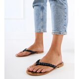 Gemre Black flip-flops decorated with stones Liwiros | Shoptok.si