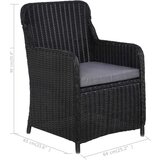  3-dijelni vrtni blagovaonski set crni | shoptok.hr