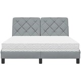 Krevet s madracem svjetlosivi 140x200 cm od tkanine | Eponuda.com