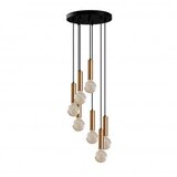 Opviq Visilica TEMPO, vintage, metal, 40 x 40 cm, visina 136 cm, promjer sjenila 4 cm, visina 15 cm, podesiva visina, duljina kabla 90 cm, 7 x E27 40 W, Tempo - 6032 | shoptok.hr